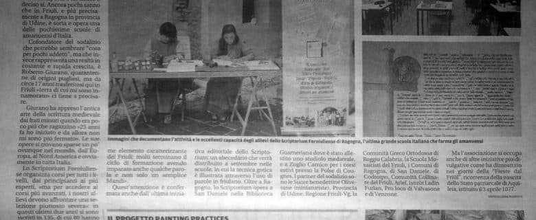 Messaggero Veneto – In Friuli l’ultima grande scuola di amanuensi
