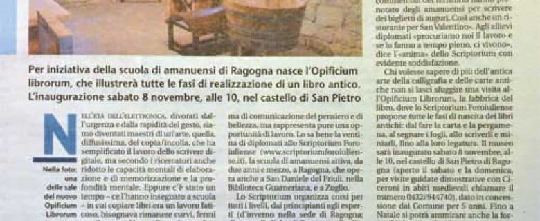La Vita Cattolica – L’amanuense “ci si vive”